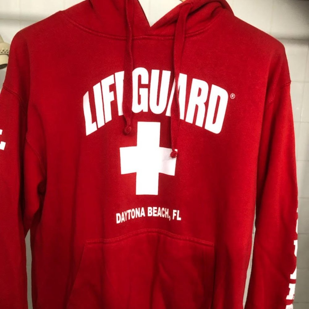 UNISEX RARE  LIFEGUARD BRAND DAYTONA BEACH FL HOODIE SIZE LARGE